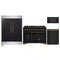 Forno 4-Piece Appliance Package - 48-Inch Dual Fuel Range, 60-Inch Convertible Refrigerator with Modern Trim, Dishwasher, and 30-Inch Microwave Drawer in Black with Antique Brass Handle
