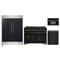 Forno 4-Piece Appliance Package - 48-Inch Dual Fuel Range, 60-Inch Convertible Refrigerator with Modern Trim, Dishwasher, and 30-Inch Microwave Oven in Black with Antique Brass Handle