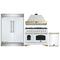 Forno 4-Piece Appliance Package - 48-Inch Dual Fuel Range, Wall Mount Range Hood, 60-Inch Refrigerator, Dishwasher in White with Antique Brass Handle