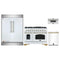 Forno 4-Piece Appliance Package - 48-Inch Dual Fuel Range, 60-Inch Refrigerator, Dishwasher, & 30-Inch Microwave Drawer in White with Antique Brass Handle