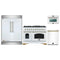 Forno 4-Piece Appliance Package - 48-Inch Dual Fuel Range, 60-Inch Refrigerator, Dishwasher, & 24-Inch Microwave Oven in White with Antique Brass Handle
