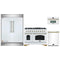 Forno 4-Piece Appliance Package - 48-Inch Dual Fuel Range, 60-Inch Refrigerator, Dishwasher, & 30-Inch Microwave Oven in White with Antique Brass Handle