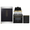Forno 4-Piece Appliance Package - 36-Inch Dual Fuel Range, Wall Mount Range Hood, 60-Inch Convertible Refrigerator with Modern Trim, and Dishwasher in Black with Antique Brass Handle