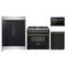 Forno 4-Piece Appliance Package - 36-Inch Dual Fuel Range, 60-Inch Convertible Refrigerator with Modern Trim, Dishwasher, and 24-Inch Microwave Drawer in Black with Antique Brass Handle