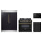 Forno 4-Piece Appliance Package - 36-Inch Dual Fuel Range, 60-Inch Convertible Refrigerator with Modern Trim, Dishwasher, and 24-Inch Microwave Drawer in Black with Antique Brass Handle