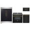 Forno 4-Piece Appliance Package - 36-Inch Dual Fuel Range, 60-Inch Convertible Refrigerator with Modern Trim, Dishwasher, and 30-Inch Microwave Drawer in Black with Antique Brass Handle