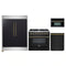 Forno 4-Piece Appliance Package - 36-Inch Dual Fuel Range, 60-Inch Convertible Refrigerator with Modern Trim, Dishwasher, and 30-Inch Microwave Oven in Black with Antique Brass Handle