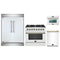 Forno 4-Piece Appliance Package - 36-Inch Dual Fuel Range, 60-Inch Refrigerator, Dishwasher, & 24-Inch Microwave Oven in White with Antique Brass Handle