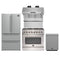 Forno 4-Piece Appliance Package - 36-Inch Dual Fuel Range, Refrigerator, Wall Mount Hood with Backsplash, & 3-Rack Dishwasher in Stainless Steel