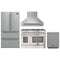 Forno 4-Piece Appliance Package - 48-Inch Dual Fuel Range, Wall Mount Range Hood, 36-Inch French Door Refrigerator, and Dishwasher in Stainless Steel