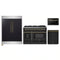 Forno 4-Piece Appliance Package - 48-Inch Dual Fuel Range, 60-Inch Convertible Refrigerator with Modern Trim, Dishwasher, and 24-Inch Microwave Drawer in Black with Antique Brass Handle