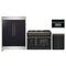Forno 4-Piece Appliance Package - 48-Inch Dual Fuel Range, 60-Inch Convertible Refrigerator with Modern Trim, Dishwasher, and 30-Inch Microwave Oven in Black with Antique Brass Handle