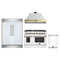 Forno 4-Piece Appliance Package - 48-Inch Dual Fuel Range, Wall Mount Range Hood, 60-Inch Refrigerator, Dishwasher in White with Antique Brass Handle