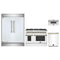Forno 4-Piece Appliance Package - 48-Inch Dual Fuel Range, 60-Inch Refrigerator, Dishwasher, & 30-Inch Microwave Drawer in White with Antique Brass Handle