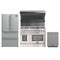 Forno 4-Piece Appliance Package - 48-Inch Dual Fuel Range, Refrigerator, Wall Mount Hood with Backsplash, & 3-Rack Dishwasher in Stainless Steel