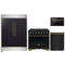 Forno 4-Piece Appliance Package - 36-Inch Gas Range, 60-Inch Convertible Refrigerator with Modern Trim, Dishwasher, and 24-Inch Microwave Drawer in Black with Antique Brass Handle