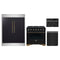Forno 4-Piece Appliance Package - 36-Inch Gas Range, 60-Inch Convertible Refrigerator with Modern Trim, Dishwasher, and 30-Inch Microwave Drawer in Black with Antique Brass Handle