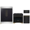 Forno 4-Piece Appliance Package - 36-Inch Gas Range, 60-Inch Convertible Refrigerator with Modern Trim, Dishwasher, and 30-Inch Microwave Drawer in Black with Antique Brass Handle