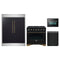 Forno 4-Piece Appliance Package - 36-Inch Gas Range, 60-Inch Convertible Refrigerator with Modern Trim, Dishwasher, and 24-Inch Microwave Oven in Black with Antique Brass Handle