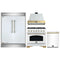 Forno 4-Piece Appliance Package - 36-Inch Gas Range, Wall Mount Range Hood, 60-Inch Refrigerator, Dishwasher in White with Antique Brass Handle