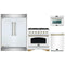 Forno 4-Piece Appliance Package - 36-Inch Gas Range, 60-Inch Refrigerator, Dishwasher, & 24-Inch Microwave Oven in White with Antique Brass Handle