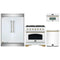Forno 4-Piece Appliance Package - 36-Inch Gas Range, 60-Inch Refrigerator, Dishwasher, & 30-Inch Microwave Oven in White with Antique Brass Handle