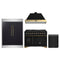 Forno 4-Piece Appliance Package - 48-Inch Gas Range, 60-Inch Convertible Refrigerator with Modern Trim, Dishwasher, in Black with Antique Brass Handle