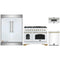 Forno 4-Piece Appliance Package - 48-Inch Gas Range, 60-Inch Refrigerator, Dishwasher, & 30-Inch Microwave Drawer in White with Antique Brass Handle