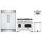 Forno 4-Piece Appliance Package - 48-Inch Gas Range, 60-Inch Refrigerator, Dishwasher, & 30-Inch Microwave Oven in White with Antique Brass Handle