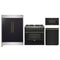 Forno 4-Piece Appliance Package - 36-Inch Gas Range, 60-Inch Convertible Refrigerator with Modern Trim, Dishwasher, and 30-Inch Microwave Drawer in Black with Antique Brass Handle