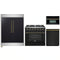 Forno 4-Piece Appliance Package - 36-Inch Gas Range, 60-Inch Convertible Refrigerator with Modern Trim, Dishwasher, and 30-Inch Microwave Oven in Black with Antique Brass Handle