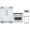 Forno 4-Piece Appliance Package - 36-Inch Gas Range, 60-Inch Refrigerator, Dishwasher, & 30-Inch Microwave Drawer in White with Antique Brass Handle