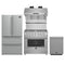 Forno 4-Piece Appliance Package - 36-Inch Gas Range, Refrigerator, Wall Mount Hood with Backsplash, & 3-Rack Dishwasher in Stainless Steel