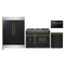 Forno 4-Piece Appliance Package - 48-Inch Gas Range, 60-Inch Convertible Refrigerator with Modern Trim, Dishwasher, and 24-Inch Microwave Drawer in Black with Antique Brass Handle