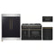 Forno 4-Piece Appliance Package - 48-Inch Gas Range, 60-Inch Convertible Refrigerator with Modern Trim, Dishwasher, and 30-Inch Microwave Drawer in Black with Antique Brass Handle