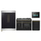 Forno 4-Piece Appliance Package - 48-Inch Gas Range, 60-Inch Convertible Refrigerator with Modern Trim, Dishwasher, and 24-Inch Microwave Oven in Black with Antique Brass Handle