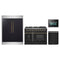Forno 4-Piece Appliance Package - 48-Inch Gas Range, 60-Inch Convertible Refrigerator with Modern Trim, Dishwasher, and 24-Inch Microwave Oven in Black with Antique Brass Handle