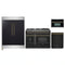 Forno 4-Piece Appliance Package - 48-Inch Gas Range, 60-Inch Convertible Refrigerator with Modern Trim, Dishwasher, and 30-Inch Microwave Oven in Black with Antique Brass Handle