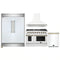Forno 4-Piece Appliance Package - 48-Inch Gas Range, Wall Mount Range Hood, 60-Inch Built-In Convertible Refrigerator, and Dishwasher in White with Antique Brass Handle