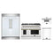 Forno 4-Piece Appliance Package - 48-Inch Gas Range, 60-Inch Refrigerator, Dishwasher, & 30-Inch Microwave Drawer in White with Antique Brass Handle