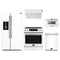 Forno 5-Piece Appliance Package - 30-Inch Espresso Donatello Induction Range, Under Cabinet Range Hood, Refrigerator with Water Dispenser, Dishwasher, and 24-Inch Microwave Drawer in White with Stainless Steel Trim