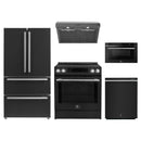 Forno 5-Piece Appliance Package - 30-Inch Espresso Donatello Induction Range, Under Cabinet Range Hood, Refrigerator, Dishwasher, and 24-Inch Microwave Drawer in Black with Stainless Steel Trim