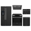 Forno 5-Piece Appliance Package - 30-Inch Espresso Donatello Induction Range, Under Cabinet Range Hood, Refrigerator with Water Dispenser, Dishwasher, and 30-Inch Microwave Drawer in Black with Stainless Steel Trim