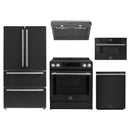 Forno 5-Piece Appliance Package - 30-Inch Espresso Donatello Induction Range, Under Cabinet Range Hood, French Door Refrigerator, Dishwasher, and 30-Inch Microwave Drawer in Black with Stainless Steel Trim