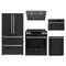 Forno 5-Piece Appliance Package - 30-Inch Espresso Donatello Induction Range, Under Cabinet Range Hood, French Door Refrigerator, Dishwasher, and 30-Inch Microwave Drawer in Black with Stainless Steel Trim