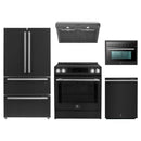 Forno 5-Piece Appliance Package - 30-Inch Espresso Donatello Induction Range, Under Cabinet Range Hood, Refrigerator, Dishwasher, and 24-Inch Microwave Oven in Black with Stainless Steel Trim