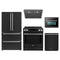 Forno 5-Piece Appliance Package - 30-Inch Espresso Donatello Induction Range, Under Cabinet Range Hood, Refrigerator, Dishwasher, and 24-Inch Microwave Oven in Black with Stainless Steel Trim