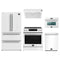 Forno 5-Piece Appliance Package - 30-Inch Espresso Donatello Induction Range, Under Cabinet Range Hood, Refrigerator, Dishwasher, and 24-Inch Microwave Oven in White with Stainless Steel Trim