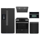Forno 5-Piece Appliance Package - 30-Inch Espresso Donatello Induction Range, Under Cabinet Range Hood, Refrigerator with Water Dispenser, Dishwasher, and 30-Inch Microwave Oven in Black with Stainless Steel Trim