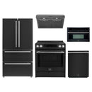 Forno 5-Piece Appliance Package - 30-Inch Espresso Donatello Induction Range, Under Cabinet Range Hood, Refrigerator, Dishwasher, and 30-Inch Microwave Oven in Black with Stainless Steel Trim